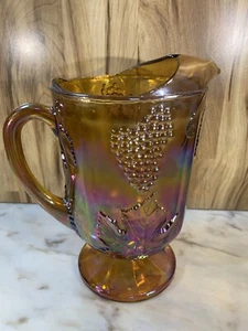 Vintage Ringelblume Karneval Glas Krug - Bild 1 von 7