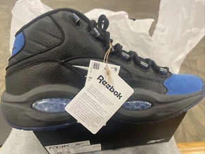 Reebok Allen Iverson Question Mid Men’s Size 10 Black And Blue  - Picture 1 of 10