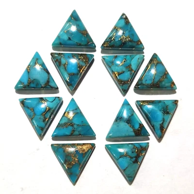 Blue Copper Turquoise Cabochon Triangle shape Loose Gemstone Lot Jewellery. - Image 1 of 4