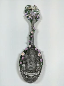 VINTAGE FRANKLIN MINT COTTAGE GARDEN SPOON, Pewter, February, Crocus Cottage - Picture 1 of 6