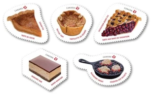 2019 SWEET CANADA = PIE, CAKE, CANDY = Set of 5 stamps DIE CUT - Picture 1 of 1