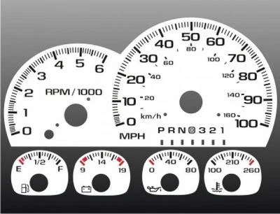 Medidores de cara blanca para camioneta Chevrolet 1500 2500 3500 1997-1999 gasolina Foto 1 de 4