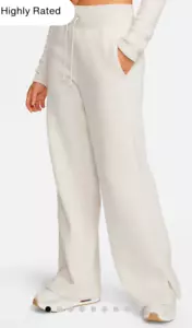 Nike Phoenix Pantalones de chándal de pierna ancha de tiro alto Pantalones de chándal Blanco Vela XS $70 - Imagen 1 de 7
