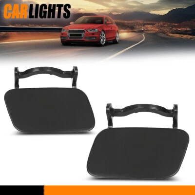 Front Bumper Headlight Washer Cap Cover Left & Right Fit For 2008-2012 Audi A4 Foto 1 de 4