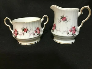 Exquisite Hammersley English Pink Roses Fine Bone China Creamer & Sugar Bowl Set - Picture 1 of 5