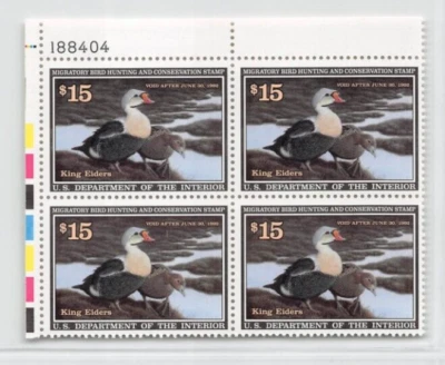 U.S Revenue Sc. #RW58 mint MNH Federal Duck stamp plate block of 4 CV $120.00 - Image 1 of 2