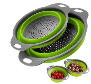 Fruit Vegetable Washing Drain Basket Folding Strainer Kitchen Organiser - Picture 1 of 16