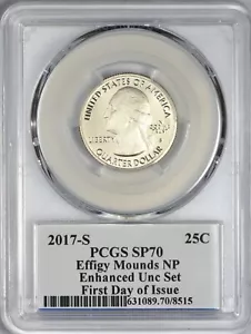 2017 S Enhanced Set Effigy Mounds Quarter PCGS SP70 - First Day of Issue!! - Picture 1 of 2