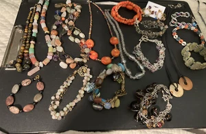 1.3 Pound Used Handmade Costume Jewelry Lot for Crafting, Some Wearable - Picture 1 of 6