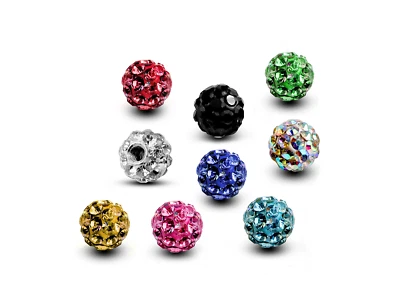 Piezas de repuesto de bola perforadora, 2 piezas bola suelta roscada bola discoteca cristales circonita cúbica Foto 1 de 4