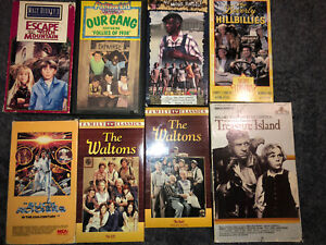 lot of 8 VHS movie’s the walton Treasure Island our Gang the Beverly hillbillies