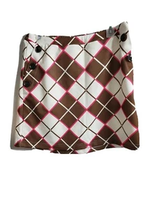 Cato Women's Hip Mini Skirt Brown Pink White Block sizes M,L  #PRSL - Picture 1 of 5