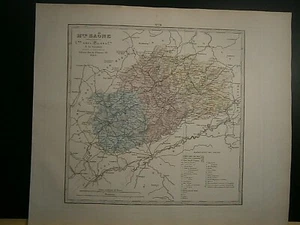Grande carte 44 cm X 36 cm couleur 1878:  Haute Saône - Picture 1 of 3