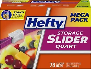 Hefty Slider Storage Bags, Quart Size, 78 Count - Picture 1 of 4