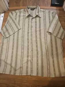 Monzini Collection Long Sleeve Button-up Disco Shirt 3XL Vertical Stripes - Picture 1 of 6