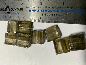 Foil Lined Flat Square Lampwork Cube Beads 20mm to 35mm - Picture 1 of 52