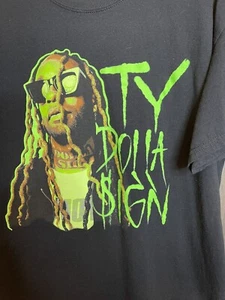 Ty Dolla Sign Neon Print T-Shirt Rap Tee Hip Hop Mens Size Large - Picture 1 of 4