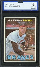 1967 TOPPS #101 KEN JOHNSON ISA 8 BRAVES *ZZ1957