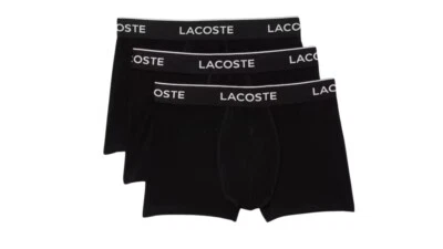 PACK DE 3 BOXERS LACOSTE HOMBRE ALGODÓN ELÁSTICO NEGRO XS NUEVOS EN CAJA 5H3389-52  Foto 1 de 4