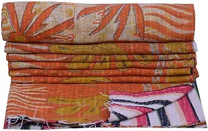 Colcha De Kantha Vintage India Reversible Lavable - Imagen 1 de 5