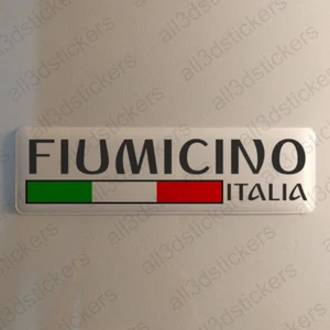 Fiumicino Italia Adesivi Adesivo Bandiera 120x30mm Resinati 3D Resinato Auto - Imagen 1 de 1