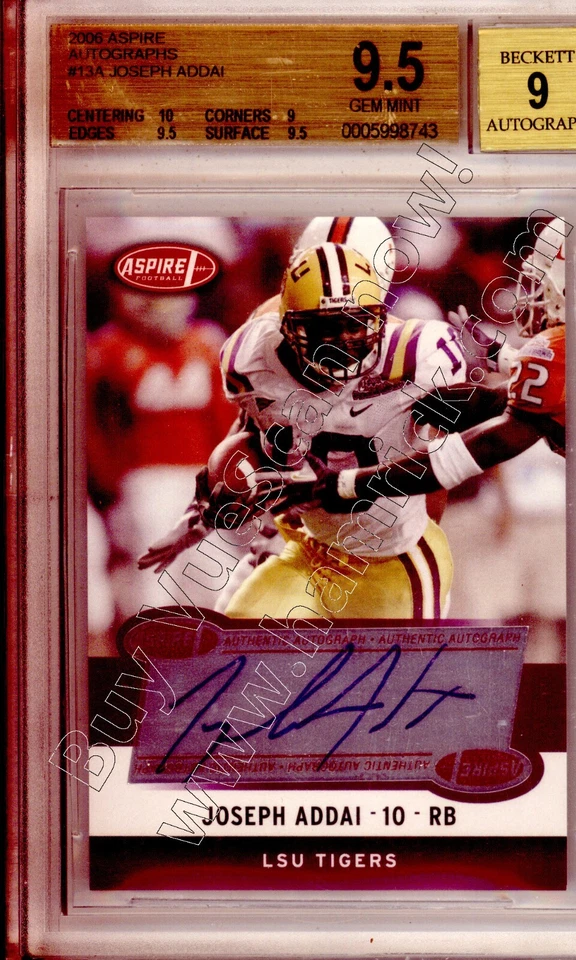 joseph addai rc rookie draft autograph auto lsu bengal tigers college bgs 9.5 - Image 1 of 1