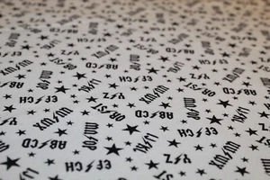 {Rock & Roll} ABC ACDC Fabric FAT QUARTER 18" x 22" COTTON Rocker COOL New Baby - Picture 1 of 21