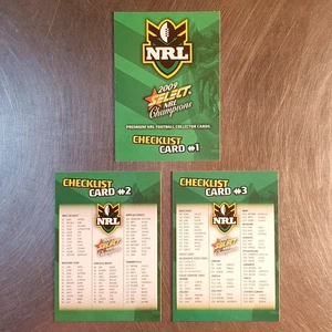 2009 NRL Select Champions Checklist Set (3 Cards) - Bild 1 von 2