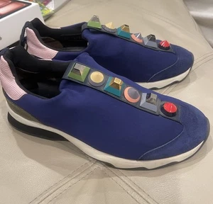 FENDI Blue Candy Rainbow Cons Studded Sneakers Size EU 39 - Picture 1 of 15