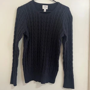 Vintage St. John's Women Cable Knit Fisherman Coastal Crew Neck Sweater Size L. - Picture 1 of 7
