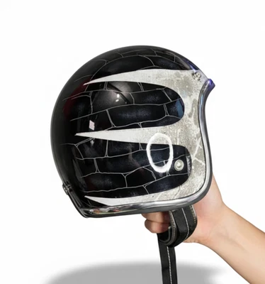 Slimhead 500TX Casco de Motocicleta Pátina Crack Tapper Retro Casco Cara Abierta Foto 1 de 3