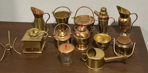 Lot of 13 Vintage Copper Brass Miniatures - Kitchen Collectibles - Marked Japan - Picture 1 of 23