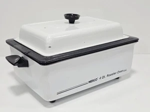 Vintage Nesco 4 Qt Roaster Oven Portable White Wisconsin USA Metal Ware TESTED! - Picture 1 of 9