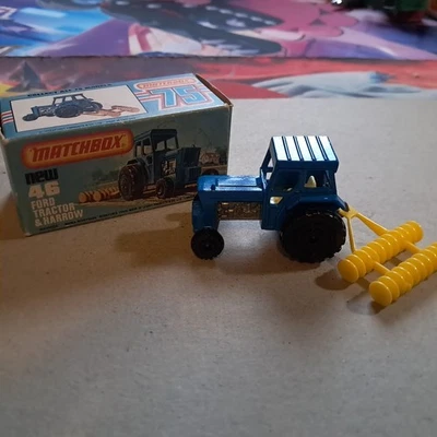 MATCHBOX SUPERFAST #46 FORD TRACTOR AND HARROW WITH ORIGINAL BOX - Image 1 of 4