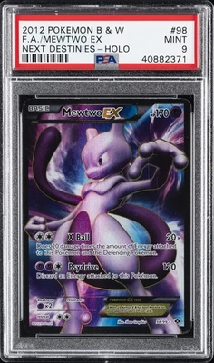 2012 POKEMON B&W NEXT DESTINIES #98 FULL ART/MEWTWO EX PSA 9 - Image 1 of 2