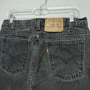 VTG 90s Levis 550 Orange Tab Denim Jeans - Faded Black - Tapered - Mens 32x34 - Picture 1 of 6