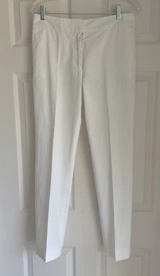 YSL Yves Saint Laurent белый хлопок укороченный лодыжки Lengh брюки сделано Италии размер 38 / 4 - Изображение 1 из 4