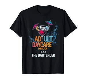 Camiseta negra para hombre pequeño adulto director de guardería Aka The Bartender - Imagen 1 de 1