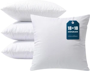 Pillow Inserts, Hypoallergenic 100% Virgin Fiber Square Form Microfiber Throw Pi - Imagen 1 de 13