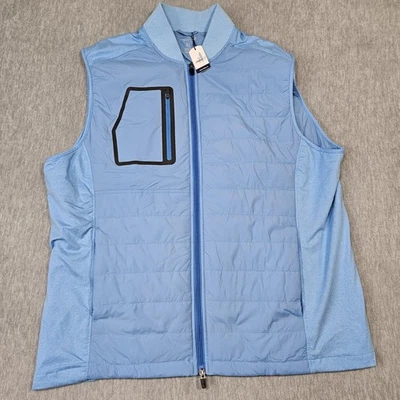 Chaleco Johnnie-O Duffy Para Hombres XL Azul Claro Acolchado Nylon Cremallera Completa JMVT1250 Foto 1 de 4