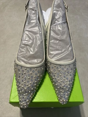 Tacones de salón Sam Edelman Bianka de malla marfil estrás talla 7,5 M Foto 1 de 4