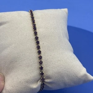"Pulsera de tenis elástica de diamantes de imitación rojos de colección ajustable a 8""" - Imagen 1 de 7