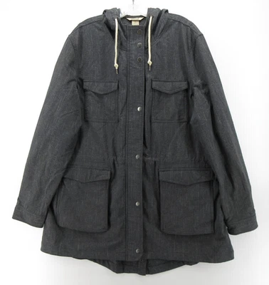 Duluth Jacket Women XL Gray Mist Master Parka Hoodie Utility Coat Snap Front - Image 1 of 4