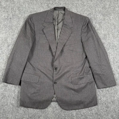 Oxxford Clothes Blazer Gray Neiman Marcus Pure Cashmere Pinstripe Menswear Mens - Image 1 of 4
