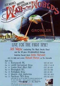 JEFF WAYNE - 2006 TOUR FLYER - WAR OF THE WORLDS LIVE RARE MUSICAL CONCERT PROMO - Picture 1 of 1