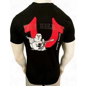 NUEVO CON ETIQUETAS TRUE RELIGION PRECIO DE VENTA SUGERIDO POR EL FABRICANTE $59.99 HOMBRE NEGRO CUELLO REDONDO MANGA CORTA CAMISETA TALLA L XL - Imagen 1 de 7