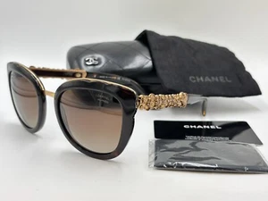 CHANEL Sunglasses CH5356 C.714/S9 TORTOISE POLARIZED ITALY AUTHENTIC BLOOMING LE - Picture 1 of 12