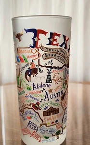 1 Catstudio Geography 2016 TEXAS 15oz Tumbler Frosted Souvenir Glasses - Picture 1 of 10