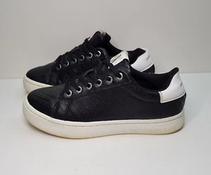 CALVIN KLEIN SIZE 4UK EUR37 WOMENS GIRLS BLACK LOW TOP LACE UP TRAINERS SHOES - Picture 1 of 24
