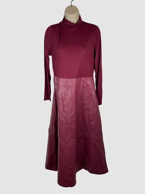 Vestido midi de mujer Anne Klein púrpura con cuello falso línea A talla L/XL Foto 1 de 2